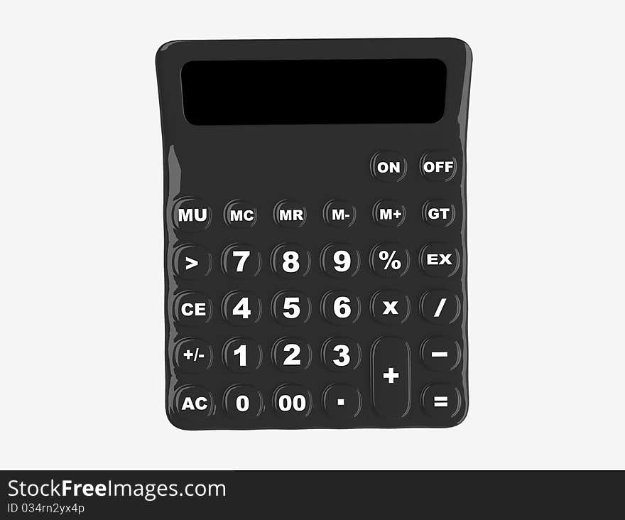 3d calculator isolated on white background