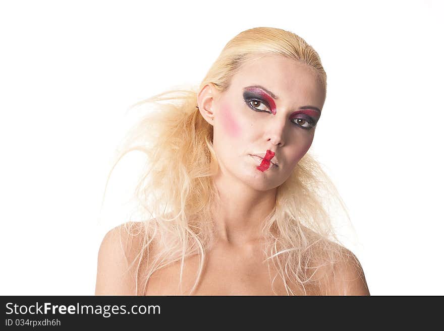 Portrait Of Young Woman Without A Make-up