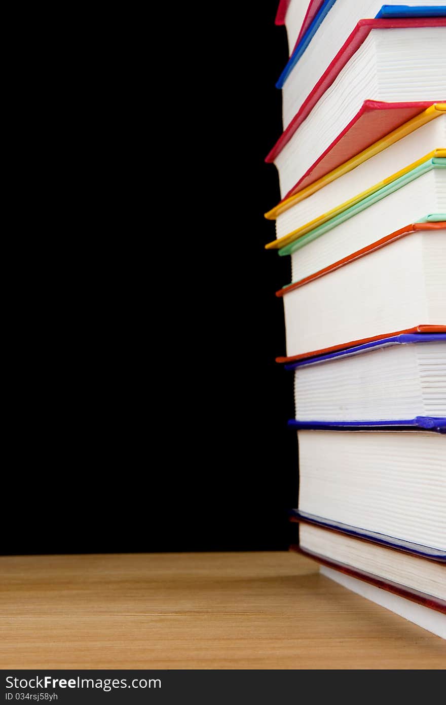 Pile Of Books Isolated On Black