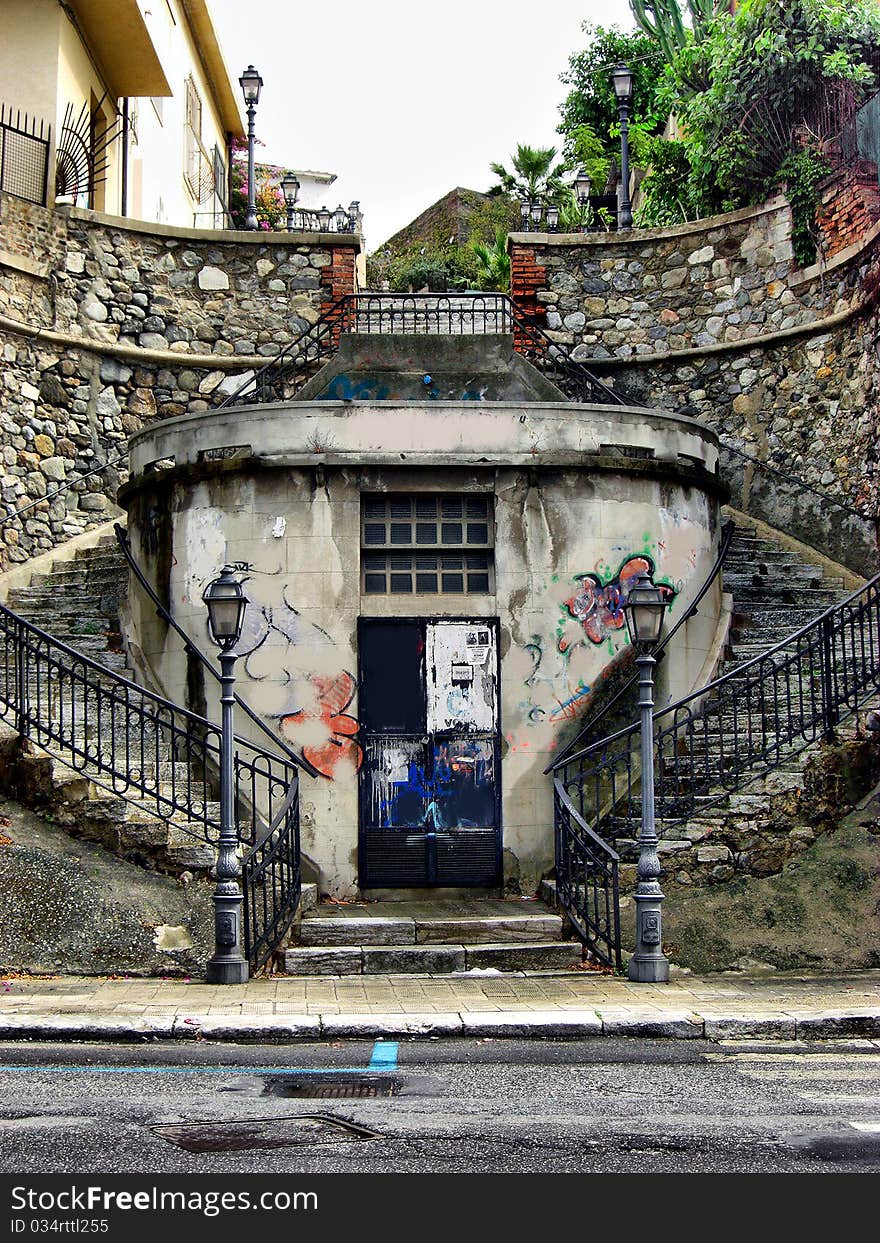 Double staircase in southern italy