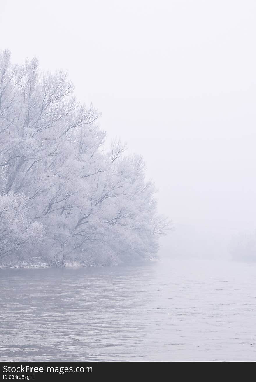 Winter morning on the river. Winter morning on the river