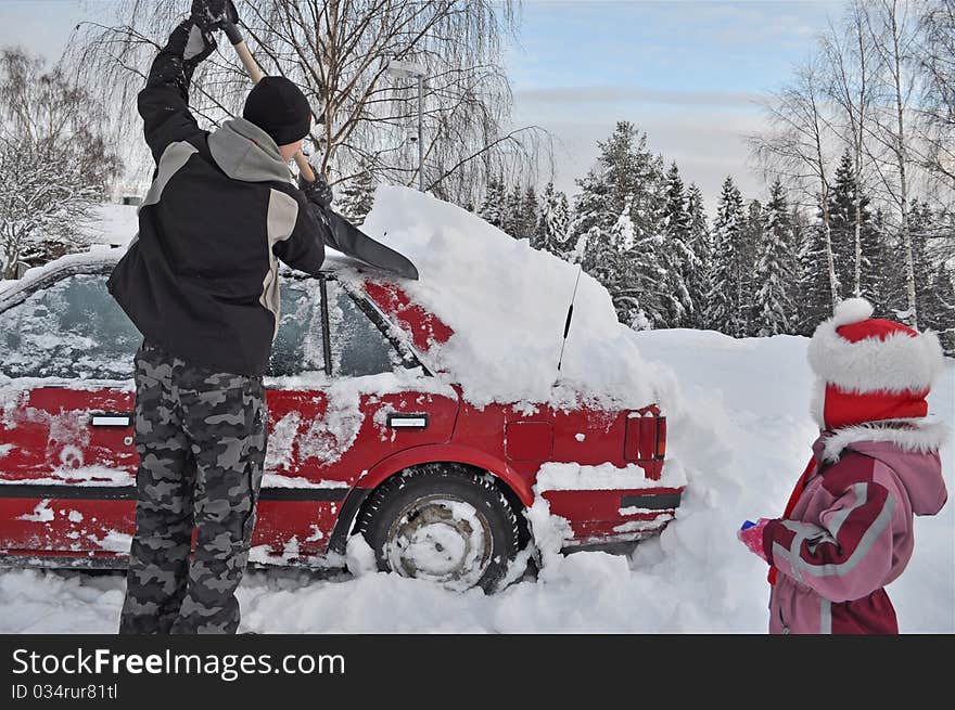 Car in winter