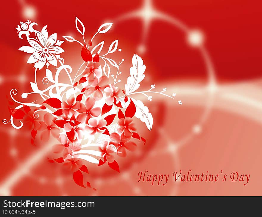 Valentine s greeting card with flowers