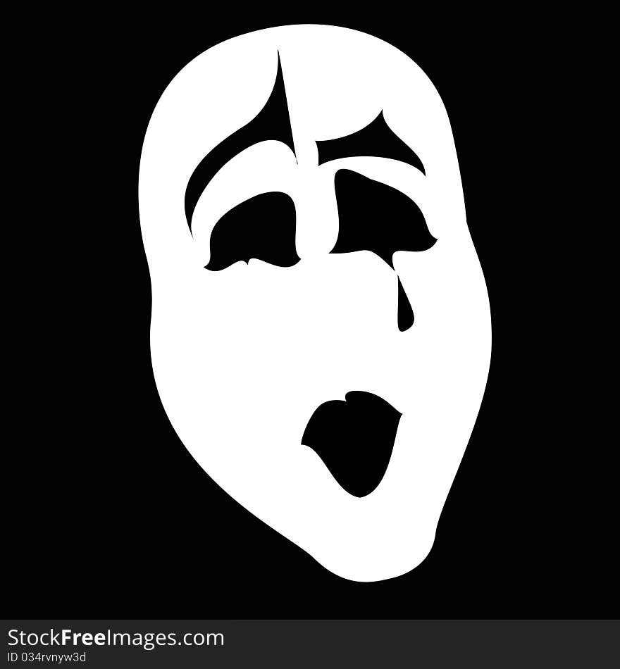 Vector image of Theater Masks tragedy and comedy