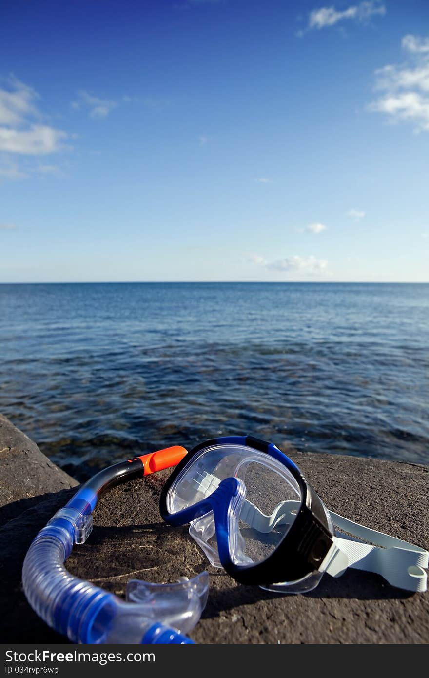 Diving mask and snorkel