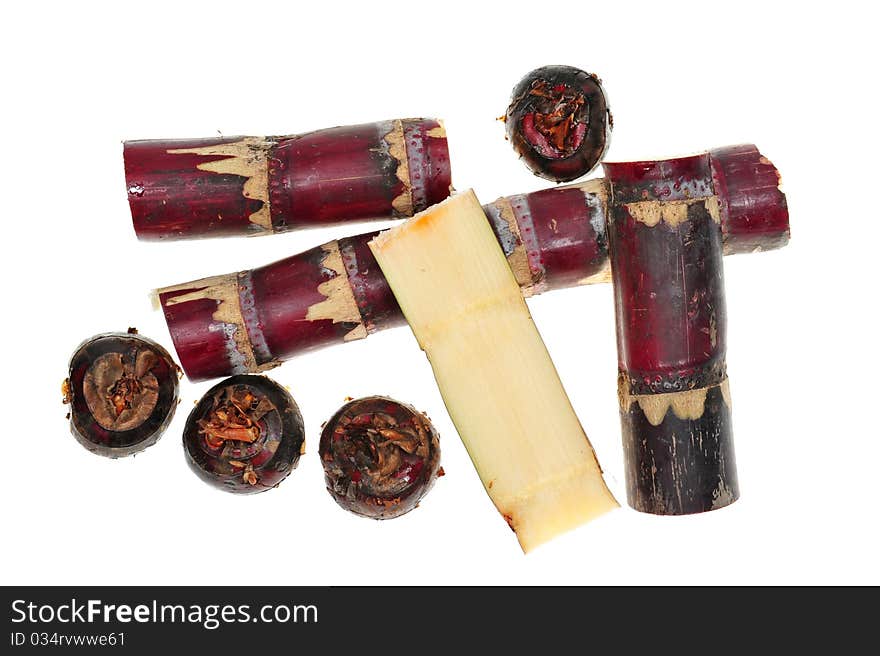 Stumps  Of Sugarcane On White Background