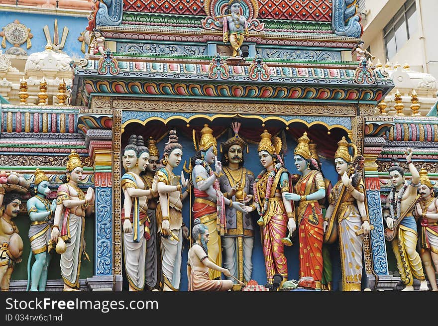 Hindu Deities Statues At A Hindu Temple