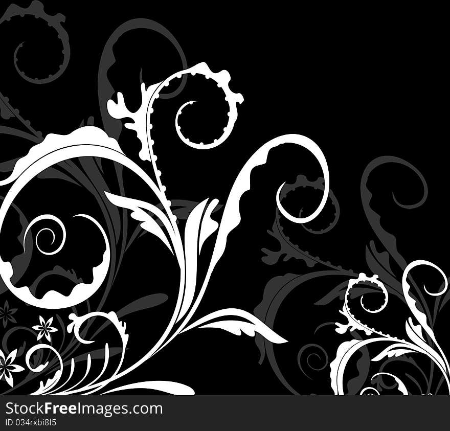 Floral background for design card - vector