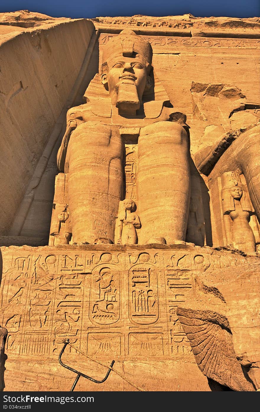 The colossi of Ramses II at The Great Temple of King Ramses II. Abu Simbel (Nubia, Egypt). The colossi of Ramses II at The Great Temple of King Ramses II. Abu Simbel (Nubia, Egypt)