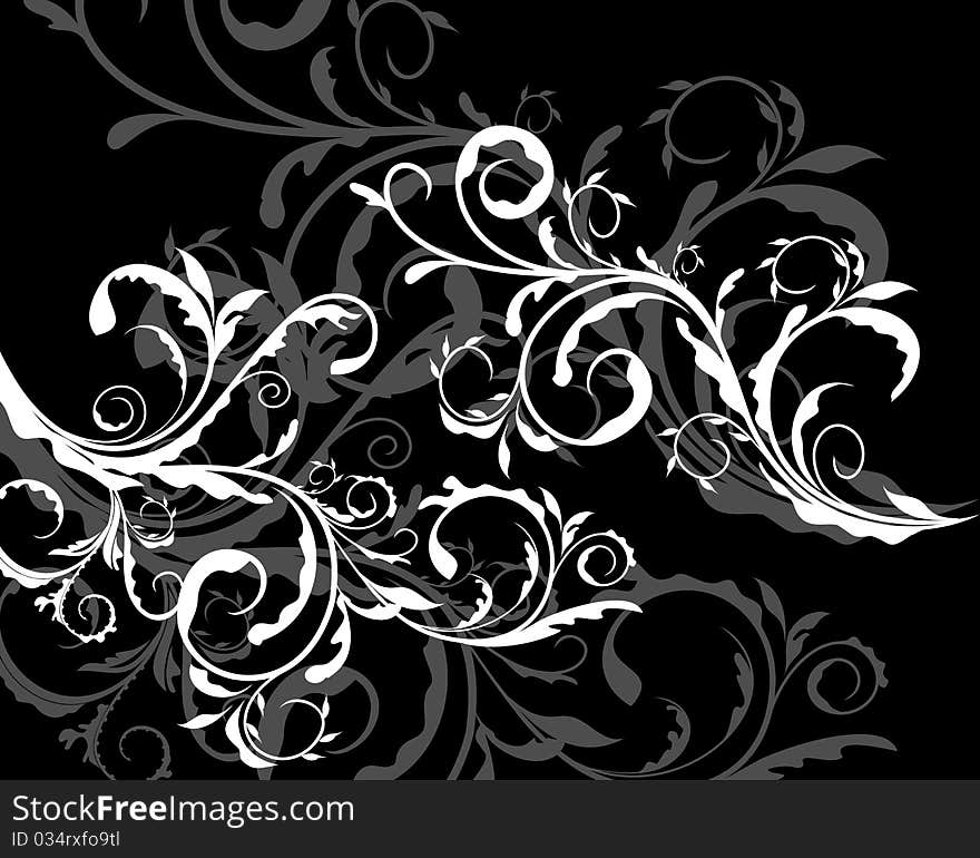 Abstract floral background for design card - vector