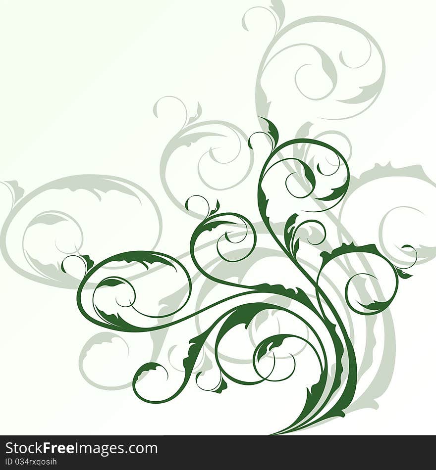 Illustration of cute floral background and design elements - vector