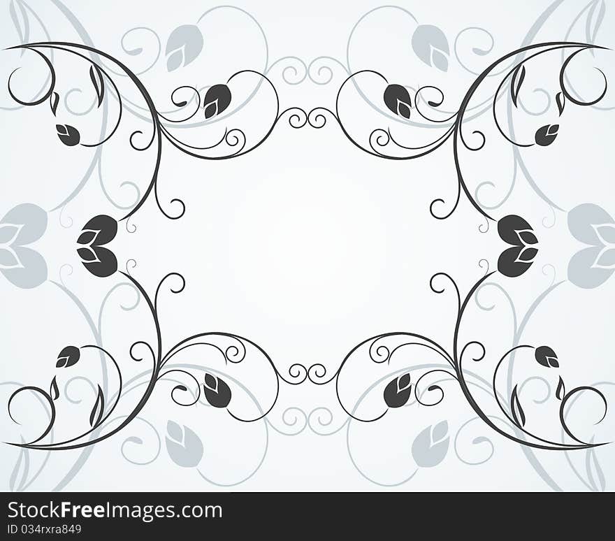 Illustration the floral decor background for design invitation card