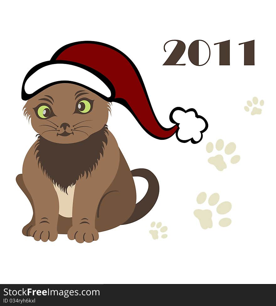 Symbol of the new year 2011 Cat - vector