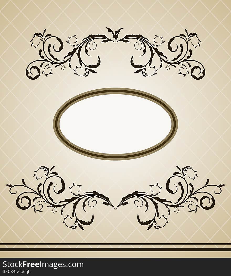 Vintage frame for design card - vector