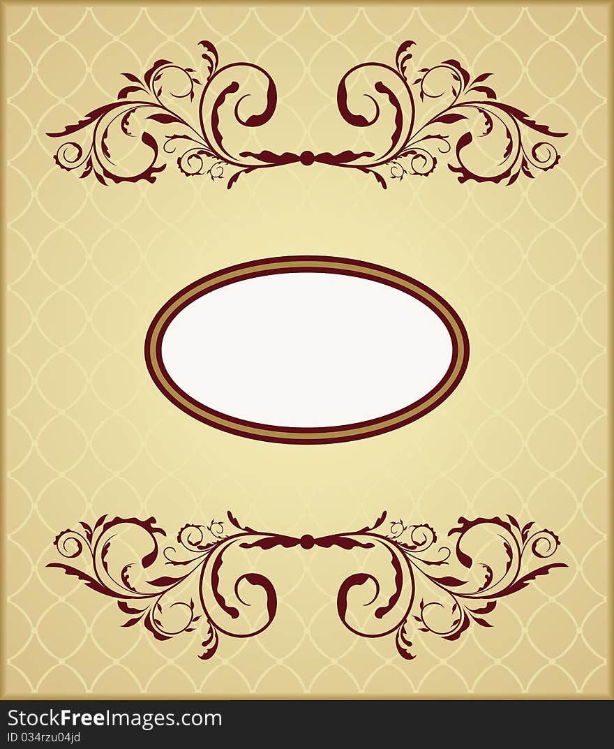 Illustration the floral vintage frame