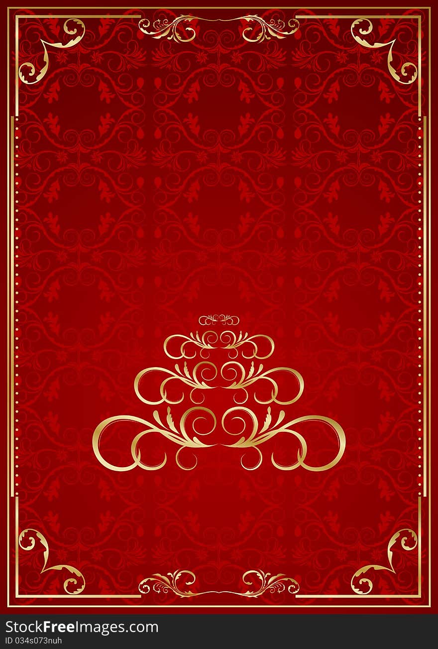 Christmas ornate frame with abstract pine - vector