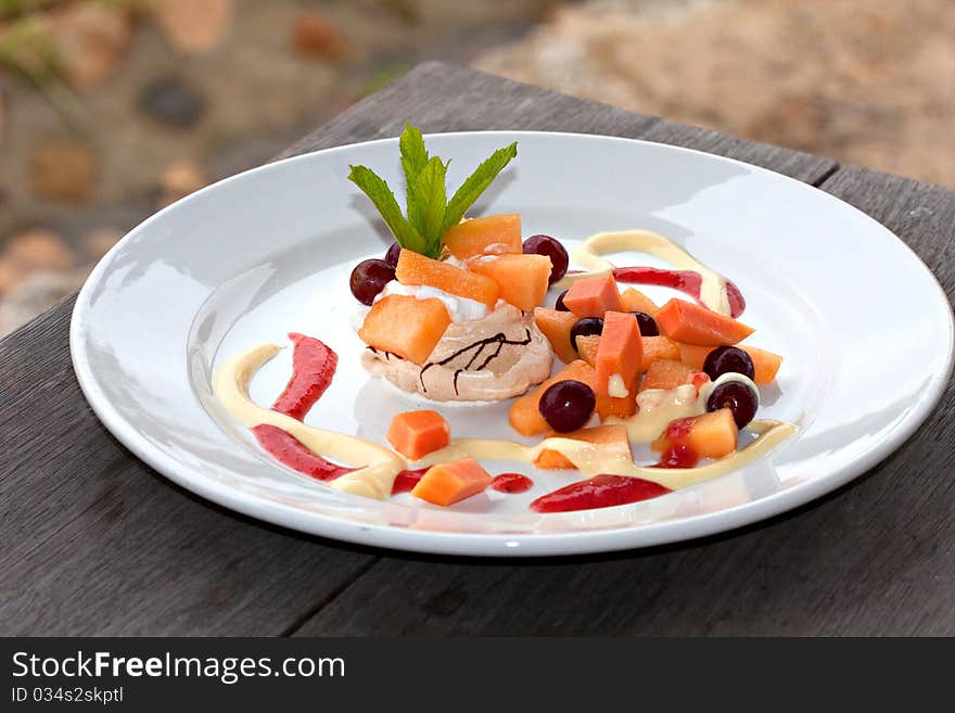 Fruit Pavlova Dessert