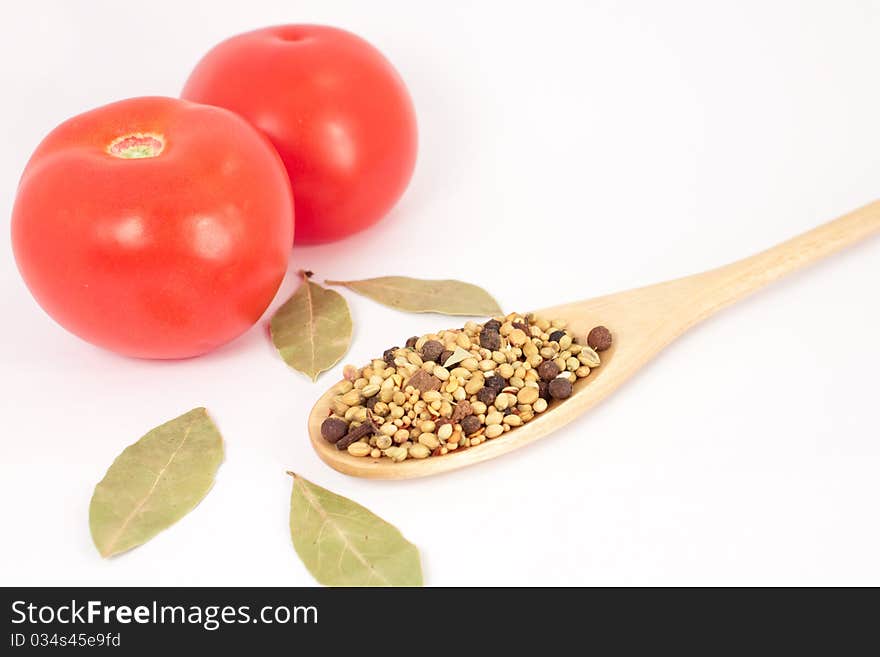 Spices Mixed Over The Spoon