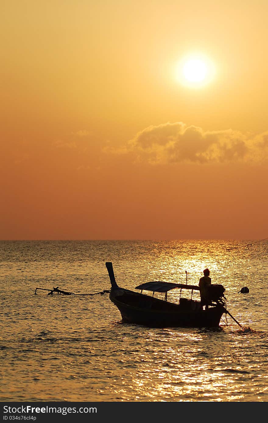 Sunrise at the fishing village on the Phi Phi island, Thailand. Sunrise at the fishing village on the Phi Phi island, Thailand