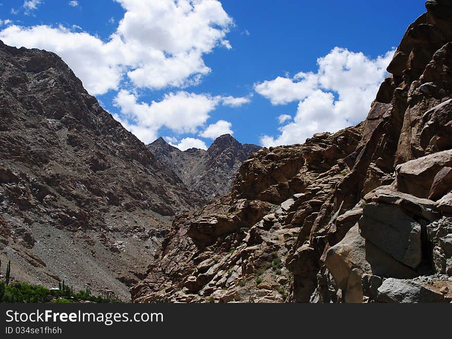 Dark mountain landscape in Himalaya