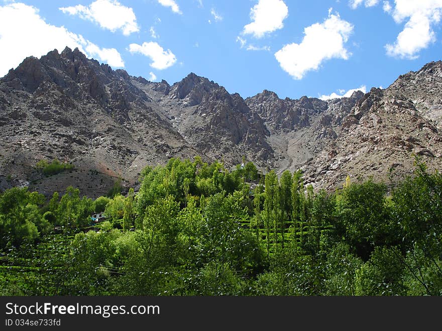 Dark Ladakh landscape