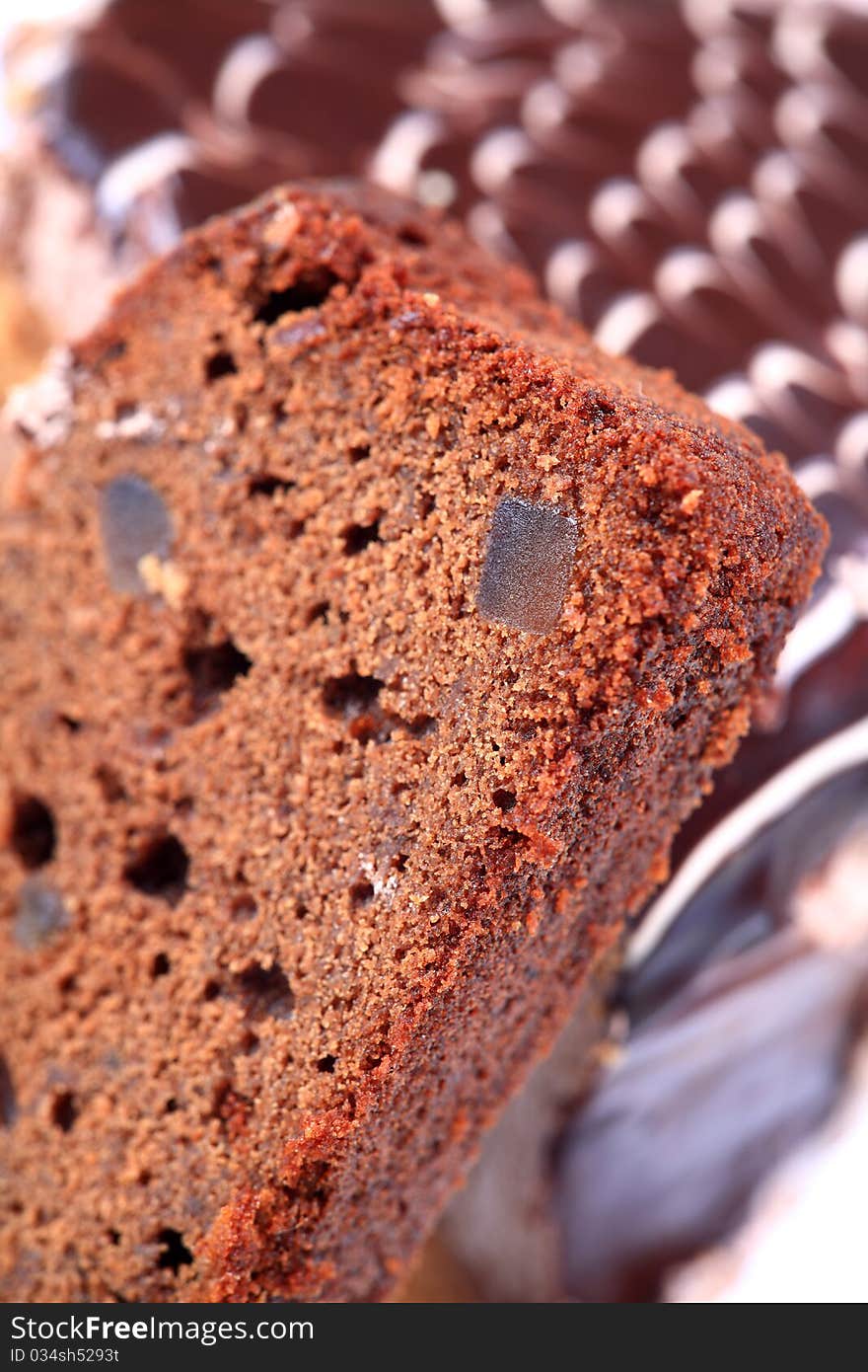 Macro shot of fruit cake slice. Macro shot of fruit cake slice.