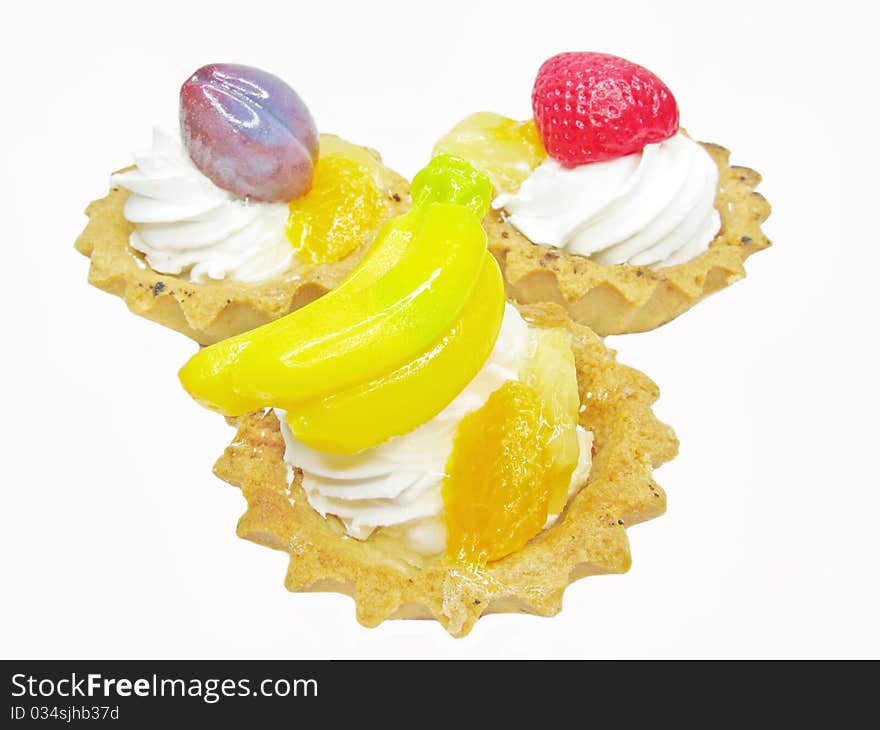 Sweet fancycakes with fruits