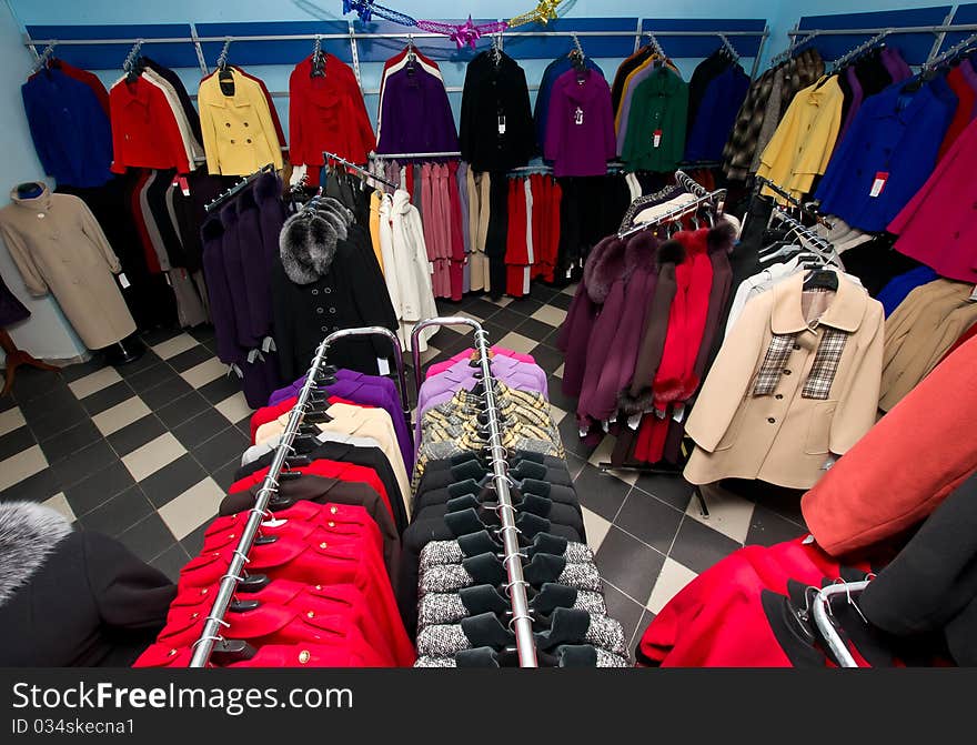 Female cloth shop room interior