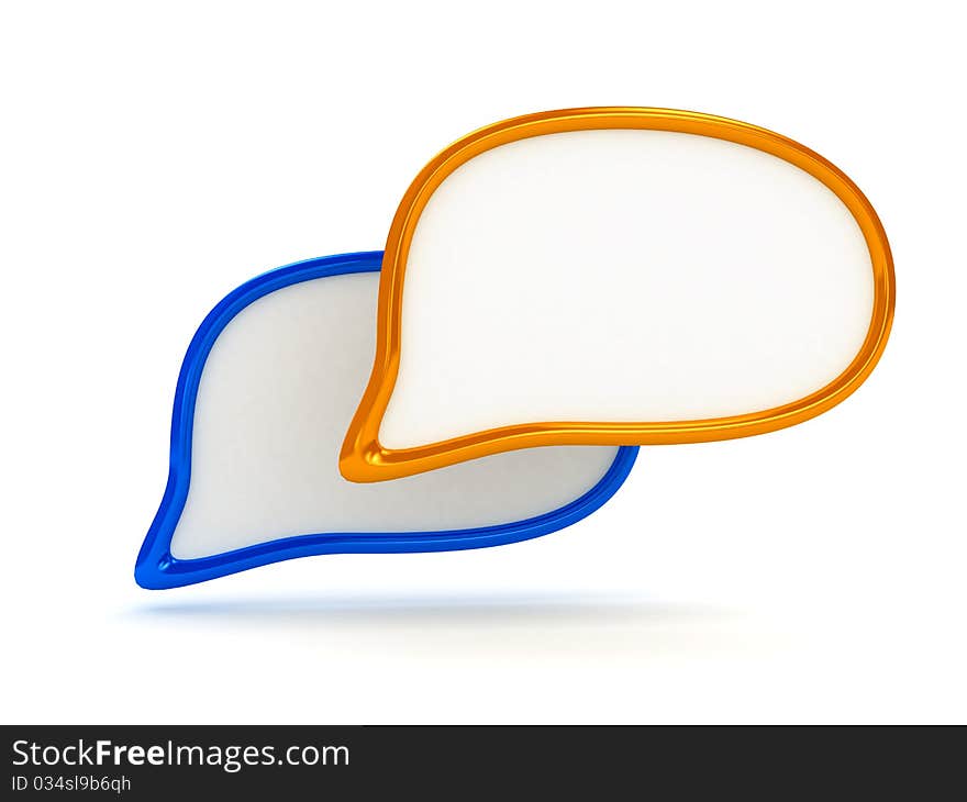 Two chat symbol over white background. Computer generated image