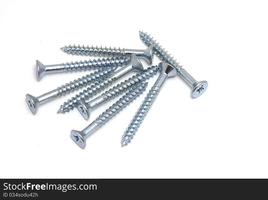 Eight Steel Woodscrews