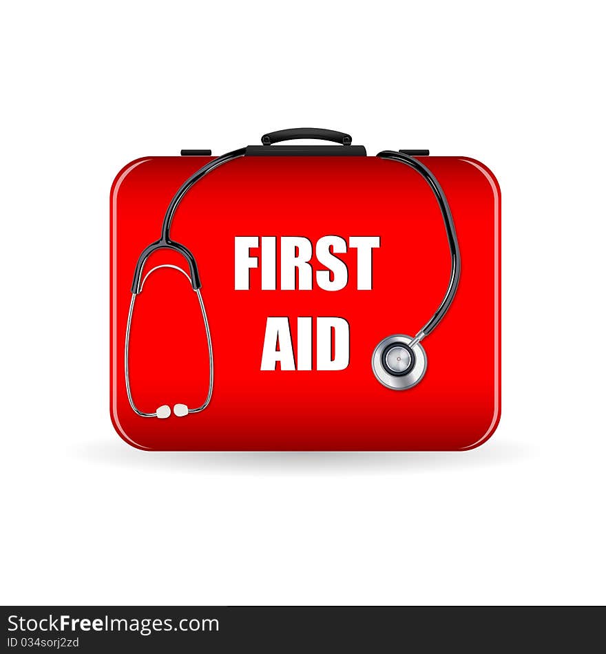 First Aid Box With Stethoscope