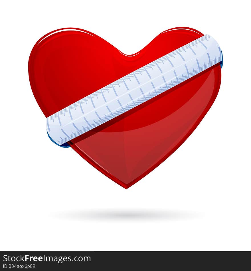 Heart with measuring tape