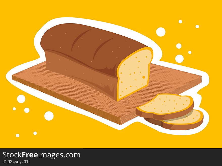 Illustration of bread loaf on abstract background