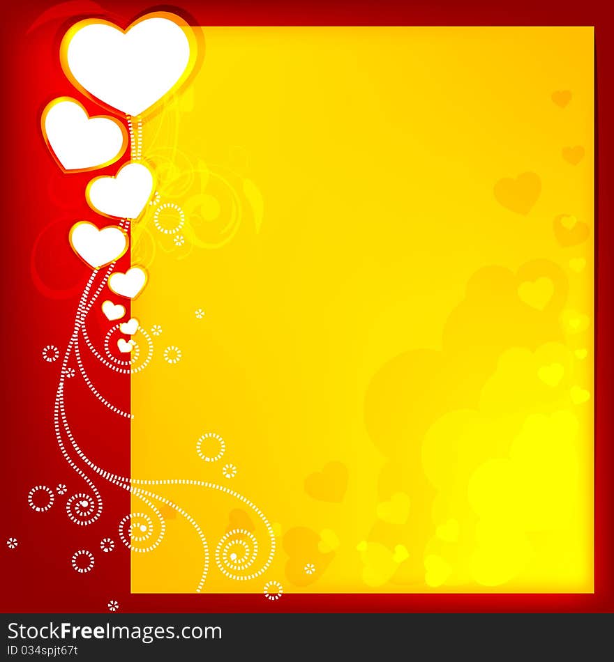 Illustration of abstract valentine card on abstract background