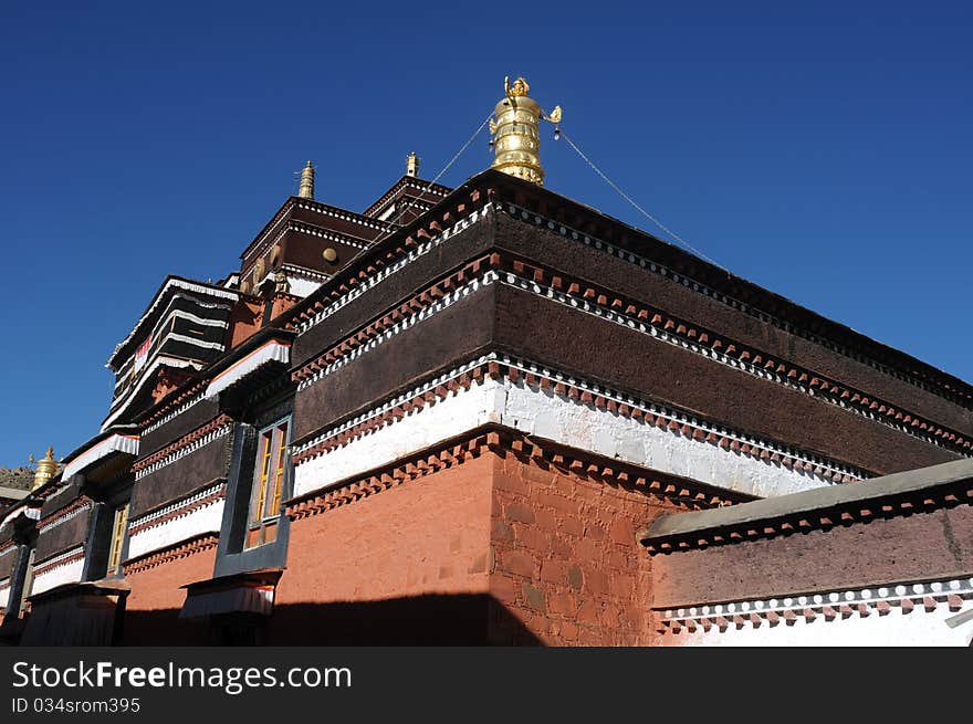 Roofs of a typical Tibetan lamasery in Tibet. Roofs of a typical Tibetan lamasery in Tibet