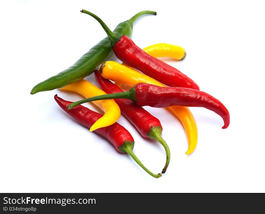 Multicolor chili peppers