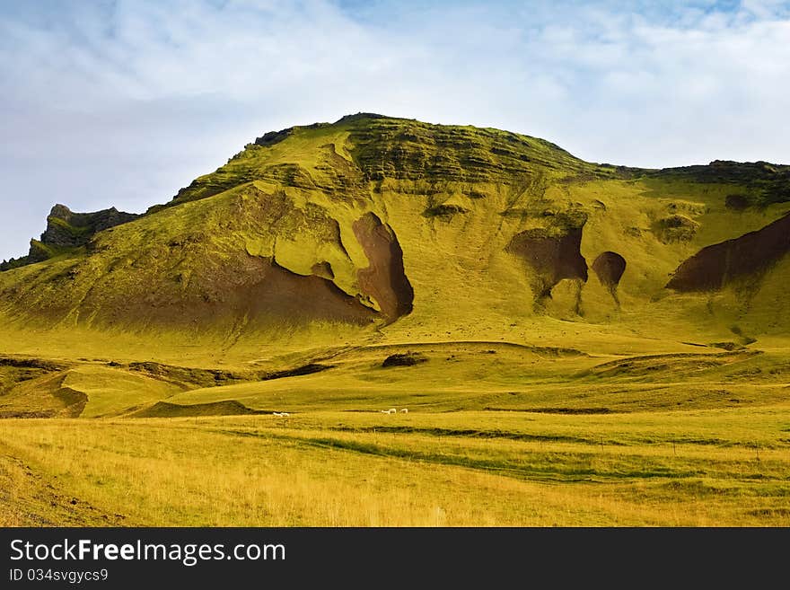 Landscape with volcanic mountains at the south of Iceland. Landscape with volcanic mountains at the south of Iceland