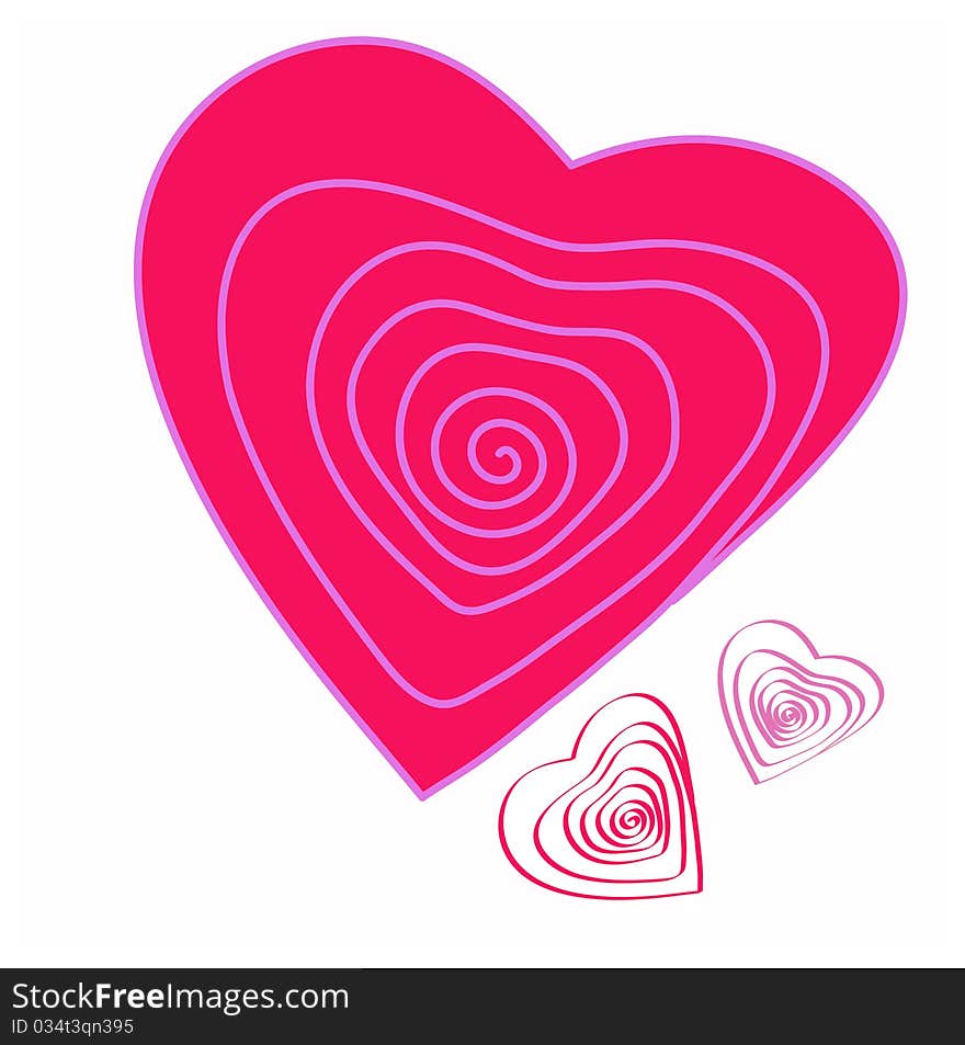 Spiral heart, stylized image of rose