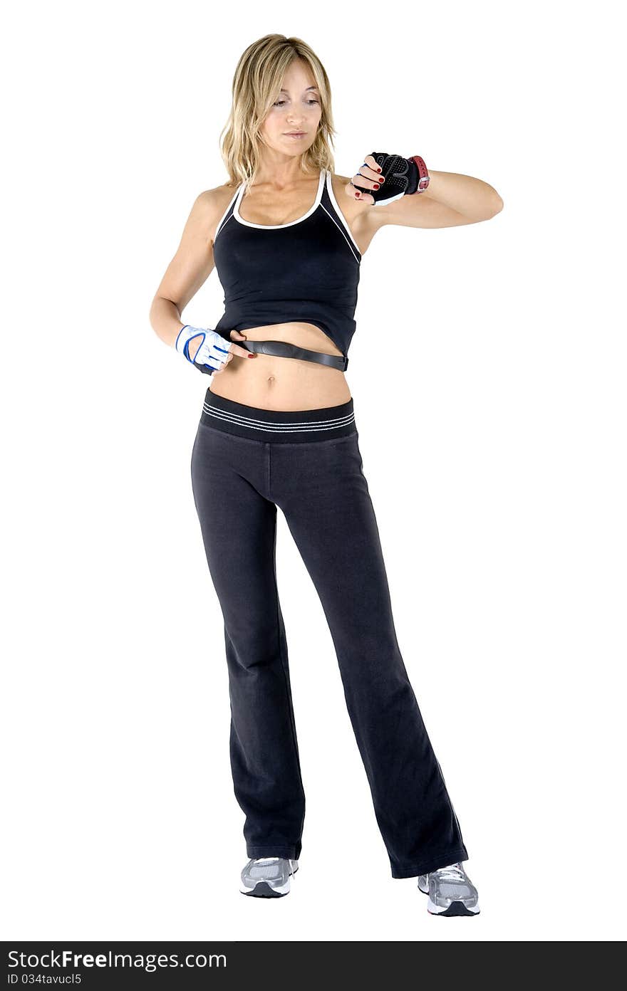 Smiling healthy woman working out. Smiling healthy woman working out