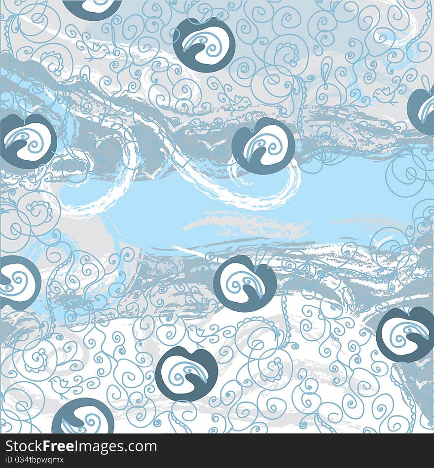 Winter abstract background with graphic pattern