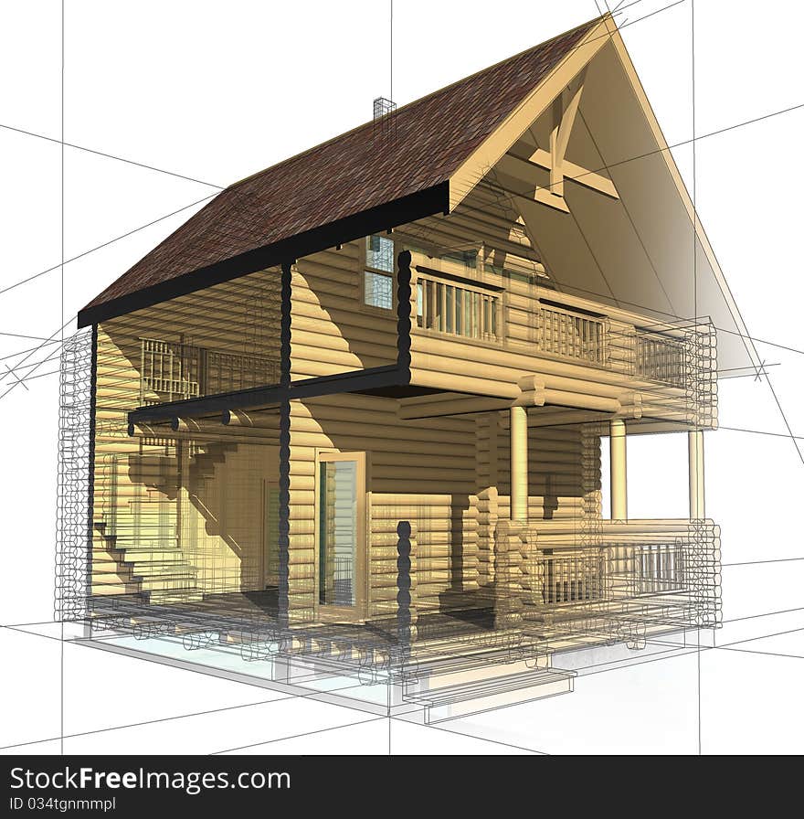 Wooden House - Cottage and its plan