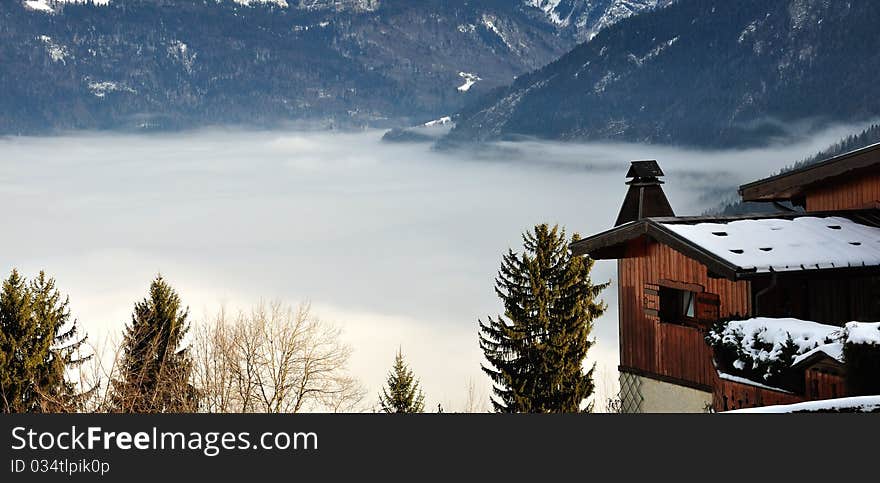 Clouds filling the valley