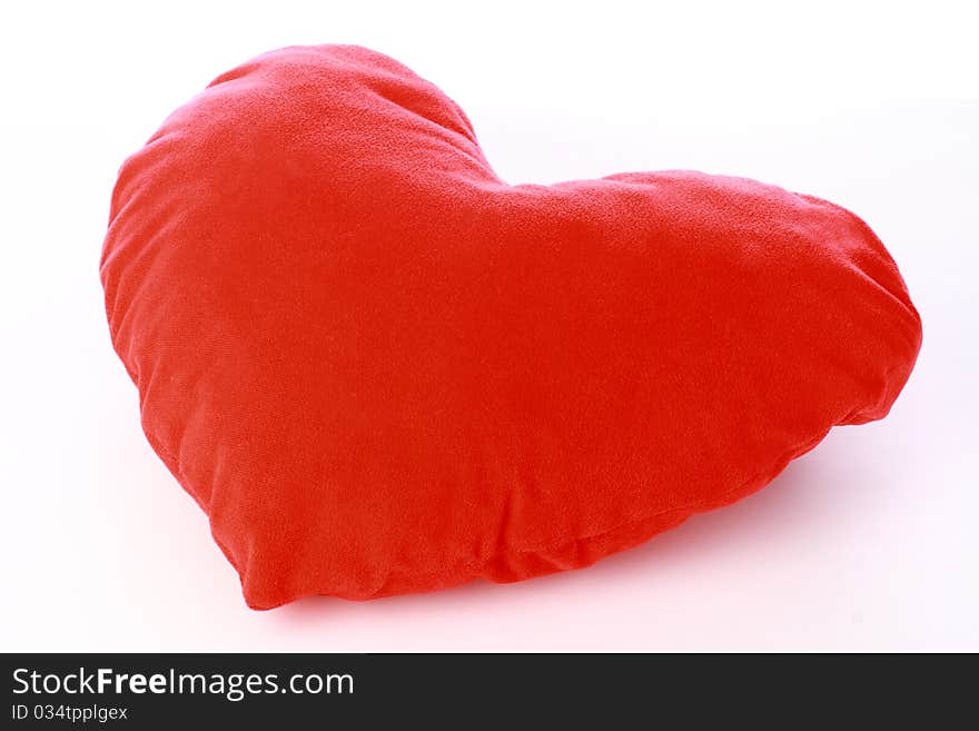 Close-up of red Valentine's heart isolated on white