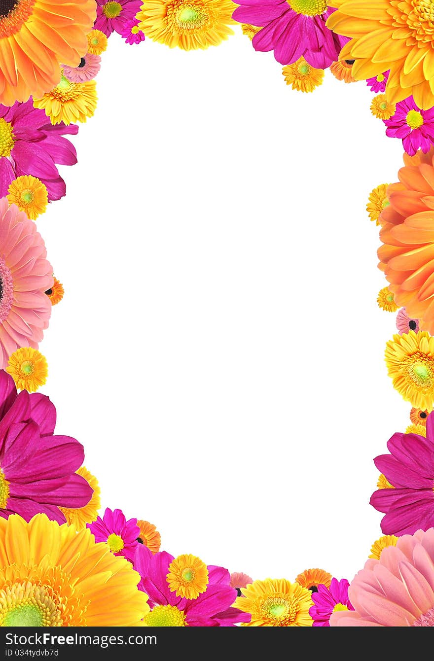 Frame of colorful flowers.