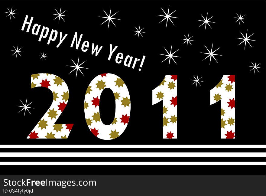 Happy New Year 2011 Vector illustration