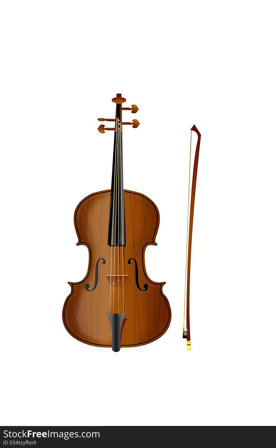 Violin with a bow