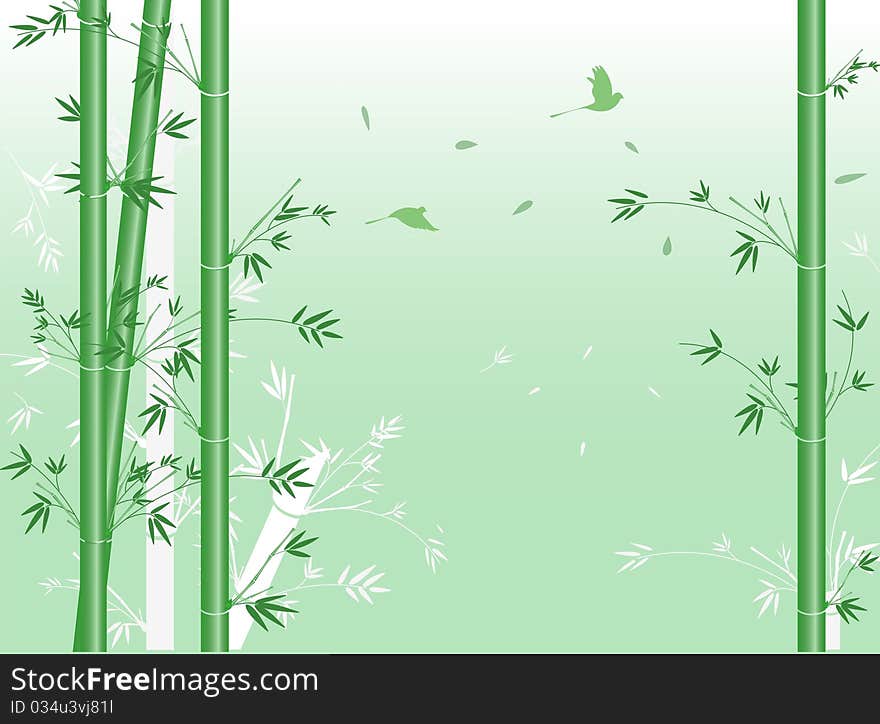 Vector green bamboo.