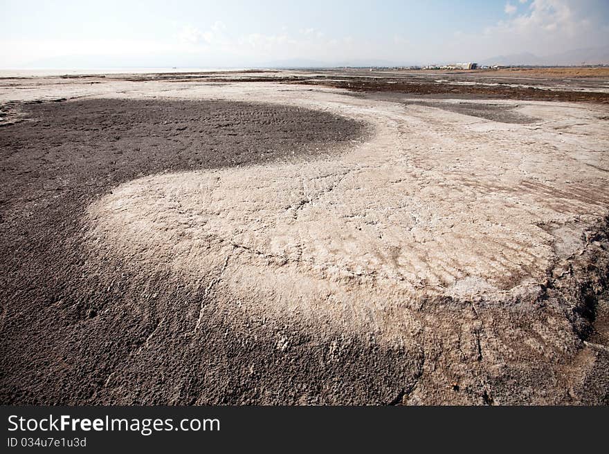 Salt lake in Iran. Magic coast.