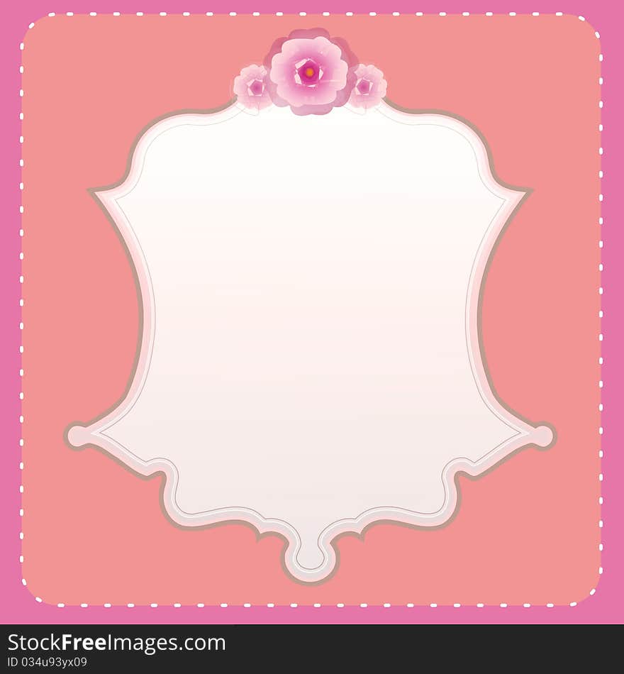 Pink and salmon template with roses. Pink and salmon template with roses