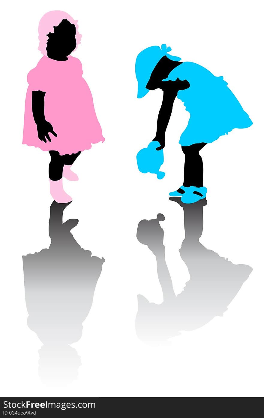 Silhouette Of Small Girls